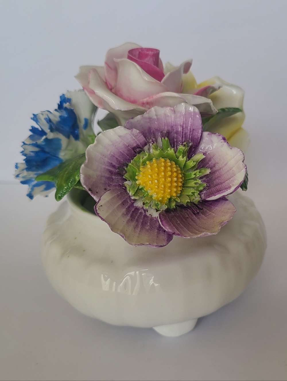 Vintage Radnor Fine Bone China Flower Pot Ceramic Figurine
